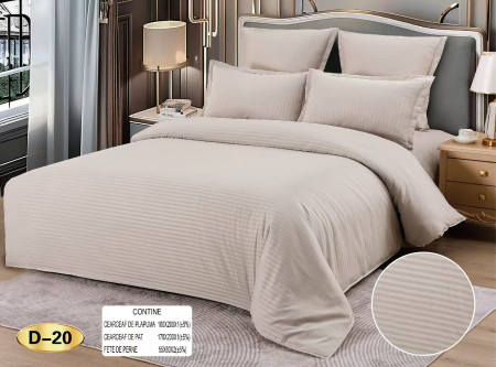 Lenjerii Bumbac Tip Damasc - 1 Persoana - Lenjerie De Pat Din Bumbac Tip Damasc 1 Persoana - Bej Elegant