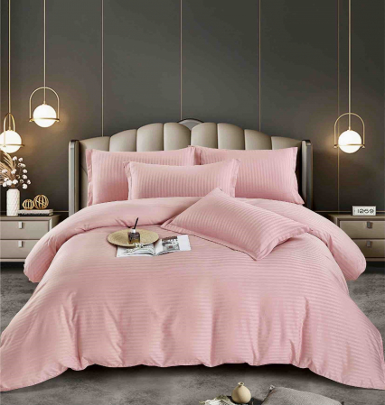 LENJERII 1 PERSOANA - Lenjerie De Pat Din Damasc Satinat 1 Persoana - Pink