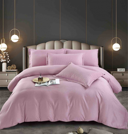 Lenjerii Bumbac Tip Damasc - 1 Persoana - Lenjerie De Pat Din Damasc Satinat 1 Persoana - Roze