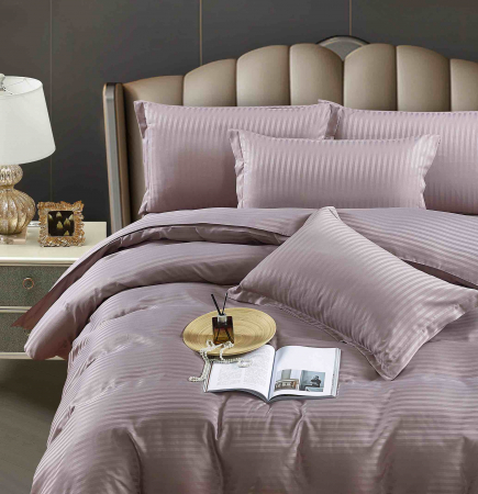 Lenjerie De Pat din Damasc Satinat - Gri Turturea [1]