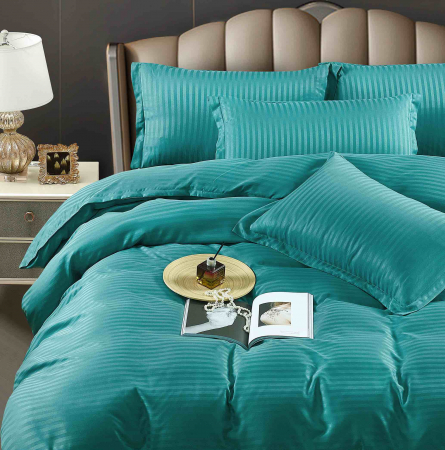 Lenjerie De Pat din Damasc Satinat - Turquoise [2]