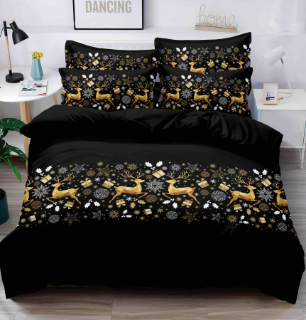 LENJERII 1 PERSOANA - Lenjerie De Pat Din Finet 1 Persoana - Black And Gold