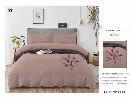 LENJERII DE PAT - Lenjerie De Pat Din Finet Cu Broderie - Floare Salbatica