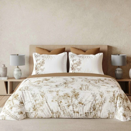 LENJERII DE PAT - Lenjerie De Pat Din Finet Imprimat Digital Cu Elastic - Rustic Elegant