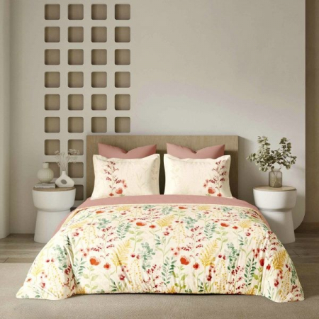 LENJERII DE PAT - Lenjerie De Pat Din Finet Imprimat Digital Cu Elastic - Eleganta Florala