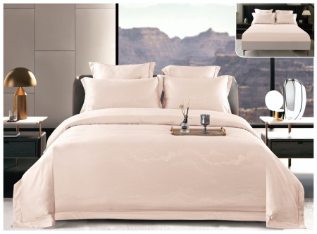 LENJERII DE PAT - Lenjerie De Pat Din Satin Gros Cu Elastic UNI La Cutie - Bej Cald Deschis