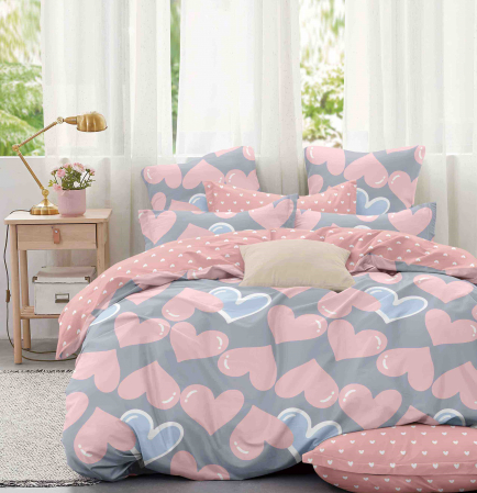 Lenjerii Bumbac Tip Finet - 1 Persoana - Lenjerie De Pat Finet 1 Persoana - Buble Hearts