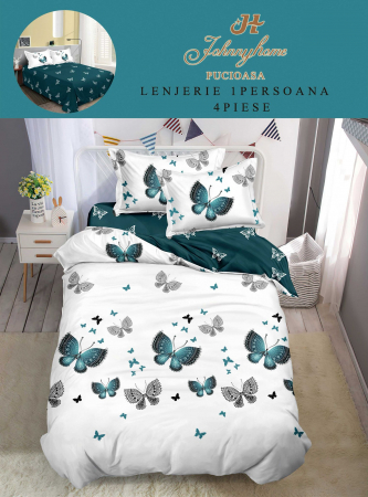 Lenjerii Bumbac Tip Finet - 1 Persoana - Lenjerie De Pat Finet 1 Persoana - Fluturasi Regali