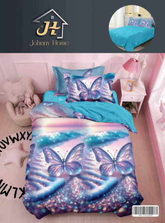 LENJERII 1 PERSOANA - Lenjerie De Pat Finet 1 Persoana - Fluturi De Sticla