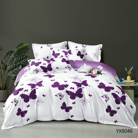 LENJERII 1 PERSOANA - Lenjerie De Pat Finet 1 Persoana - Fluturi Mov