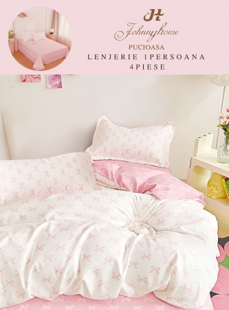 Lenjerii Bumbac Tip Finet - 1 Persoana - Lenjerie De Pat Finet 1 Persoana - Fundite Roz