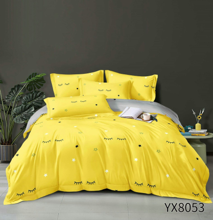 Cearceaf normal - Lenjerie De Pat Finet 1 Persoana - Galbena Cu Gene