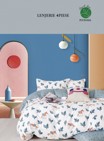 Lenjerii Bumbac Tip Finet - 1 Persoana - Lenjerie De Pat Finet 1 Persoana - Happy Unicorn