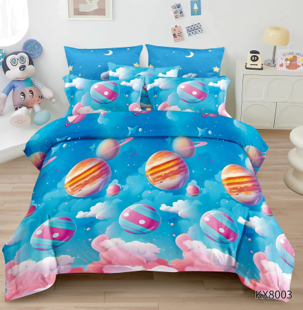 Lenjerii Pentru Copii - 1 persoana - Lenjerie De Pat Finet 1 Persoana Imprimeu Animat - Planete