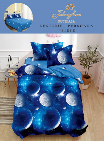 Lenjerii Bumbac Tip Finet - 1 Persoana - Lenjerie De Pat Finet 1 Persoana - Luna Plina