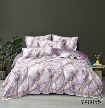 Cearceaf normal - Lenjerie De Pat Finet 1 Persoana - Mov Abstract Cu Sclipici