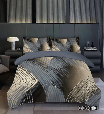 Cearceaf normal 4 piese - Lenjerie De Pat Finet 4 Piese 5D 1 Persoana - Dungi Abstracte