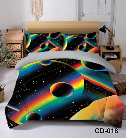 Cearceaf normal 4 piese - Lenjerie De Pat Finet 4 Piese 5D 1 Persoana - Univers Abstract