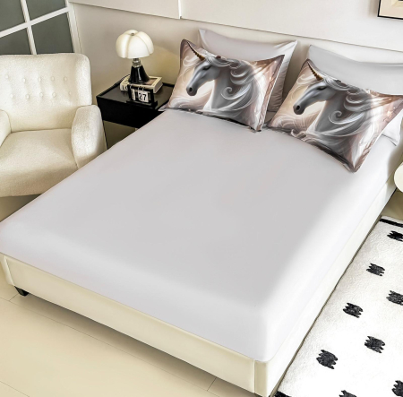Lenjerie De Pat Finet 4 Piese Cu Elastic 5D 1 Persoana - Unicornul Elegant [1]