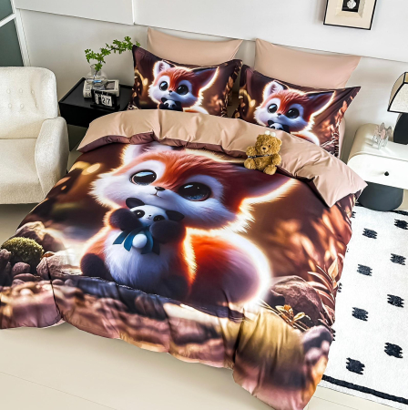 Lenjerie De Pat Finet 4 Piese Cu Elastic 5D 1 Persoana - Vulpita Dragalasa [3]