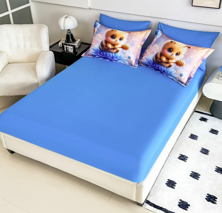 Lenjerie De Pat Finet 6 Piese Cu Elastic 5D - Albinuta Pe Floare [1]