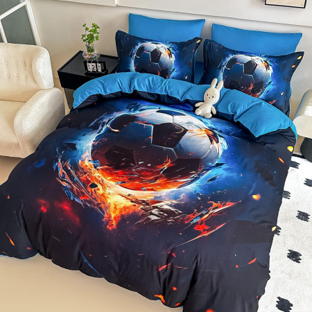 Lenjerie De Pat Finet 6 Piese Cu Elastic 5D - Minge De Fotbal [2]