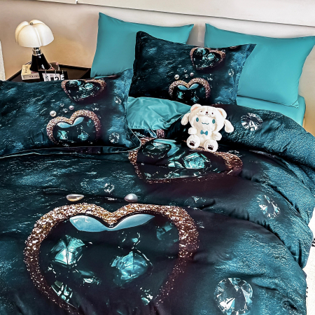 Lenjerie De Pat Finet 6 Piese Cu Elastic 5D - Inima Din Piatra Pretioasa [2]