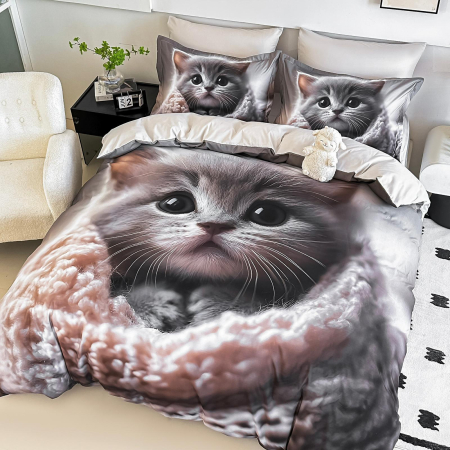 Lenjerie De Pat Finet 6 Piese Cu Elastic 5D - Pisicuta Invelita [3]