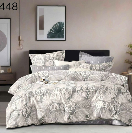 Cearceaf normal - Lenjerie De Pat Finet - Alb Si Gri Abstract