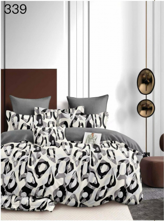 Bumbac Tip Finet 6 Piese - Lenjerie De Pat Finet - Animal Print Negru