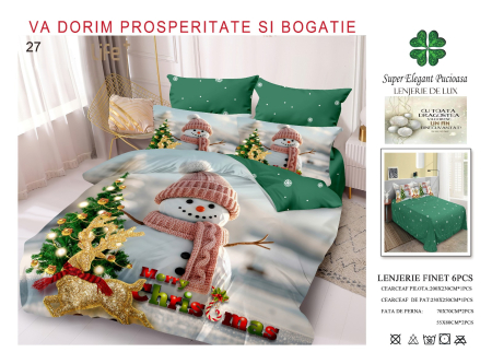 Lenjerie De Pat Finet Craciun - Om De Zapada Si Brad PRODUSE PENTRU CRACIUN - Lenjerie De Pat Finet Craciun - Om De Zapada Si Brad