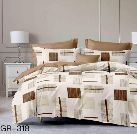 LENJERII DE PAT - Lenjerie De Pat Finet - Crem Cu Patratele Hasurate