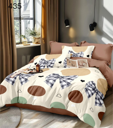 LENJERII DE PAT - Lenjerie De Pat Finet - Crem Cu Buline Si Fundite