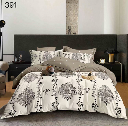 Bumbac Tip Finet 6 Piese - Lenjerie De Pat Finet - Crem Royal