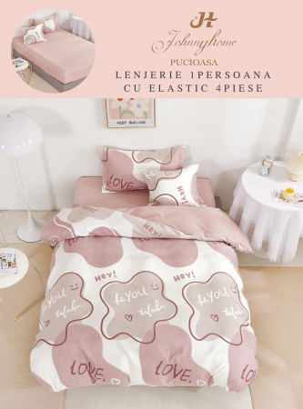 LENJERII 1 PERSOANA - Lenjerie De Pat Finet Cu Elastic 1 Persoana - Hey You