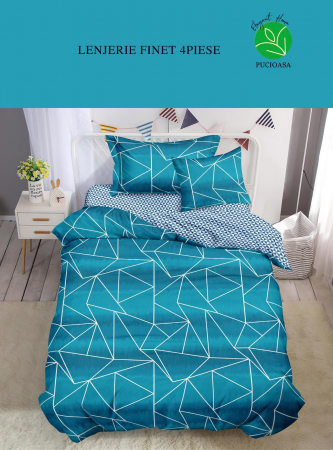 Lenjerii Bumbac Tip Finet - 1 Persoana - Lenjerie De Pat Finet Cu Elastic 1 Persoana - Like A Mirror