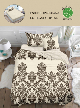 Lenjerii Bumbac Tip Finet - 1 Persoana - Lenjerie De Pat Finet Cu Elastic 1 Persoana - Royal