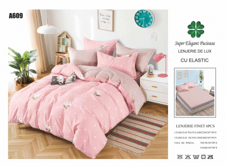 Lenjerie De Pat Finet Cu Elastic - Bej/Roz [1]