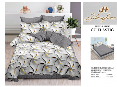 Bumbac Tip Finet Cu Elastic - Lenjerie De Pat Finet Cu Elastic - Imprimeu 3D