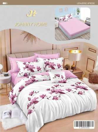 Bumbac Tip Finet Cu Elastic - Lenjerie De Pat Finet Cu Elastic - Magnolie