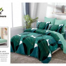 Bumbac Tip Finet Cu Elastic - Lenjerie De Pat Finet Cu Elastic - Nuante De Verde