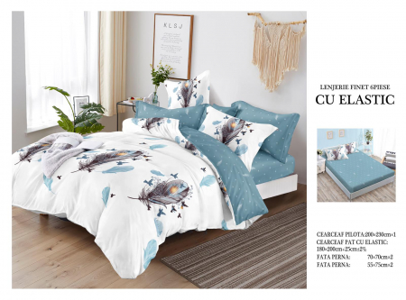Lenjerie De Pat Finet Cu Elastic - Pasari Si Pene [1]
