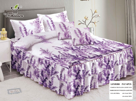 Bumbac Tip Finet Cu Volanase - Lenjerie De Pat Finet Cu Volanase - Levantica