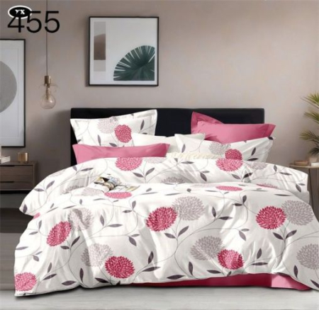 Bumbac Tip Finet 6 Piese - Lenjerie De Pat Finet - Flori Roz