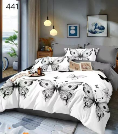 LENJERII DE PAT - Lenjerie De Pat Finet - Fluturi Gri