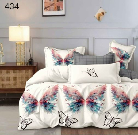 Bumbac Tip Finet 6 Piese - Lenjerie De Pat Finet - Fluturi In Zbor