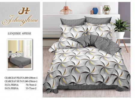 Bumbac Tip Finet 6 Piese - Lenjerie De Pat Finet - Imprimeu 3D