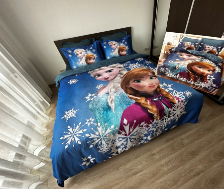 Lenjerie De Pat Finet Premium - Frozen - Ana Si Elsa [5]