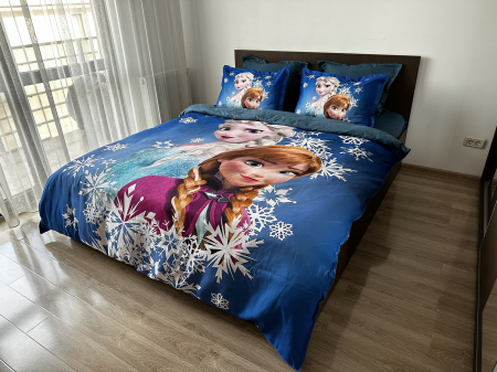 Lenjerie De Pat Finet Premium - Frozen - Ana Si Elsa [2]