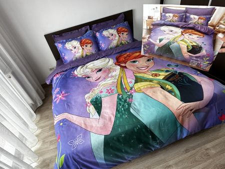 Lenjerie De Pat Finet Premium - Beautiful Frozen - Ana Si Elsa [5]